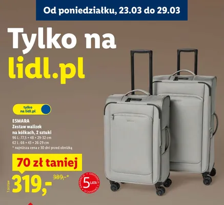 Zestaw walizek na kółkach 2 sztuki promocja w Lidl