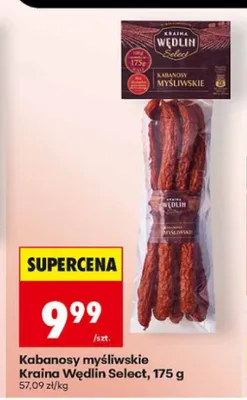 Kabanosy myśliwskie Kraina Wędlin Select promocja w Biedronka