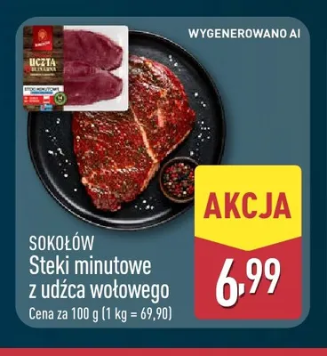 Steki minutowe z udźca wołowego Sokołów promocja w Aldi