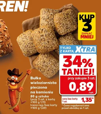 Bułka wieloziarnista pieczona na kamieniu promocja w Kaufland