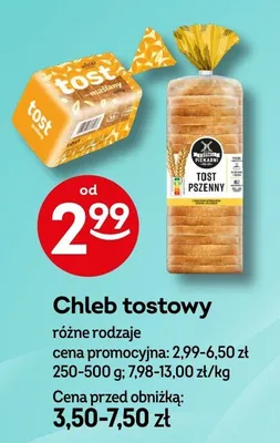 Chleb tostowy różne rodzaje promocja w Żabka