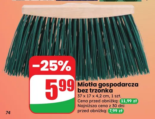 Miotła gospodarcza bez trzonka promocja w Dino
