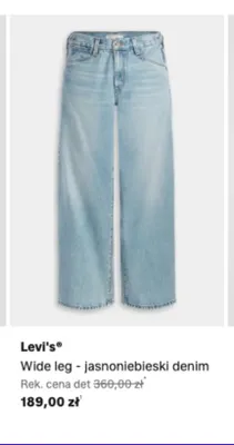Jeansy Wide leg Levi's jasnoniebieski denim promocja w Lounge by Zalando