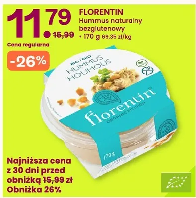 Hummus naturalny bobowy Florentin promocja w Frisco