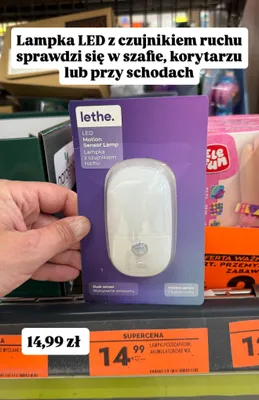 Lampka LED z czujnikiem ruchu lethe. promocja w Biedronka
