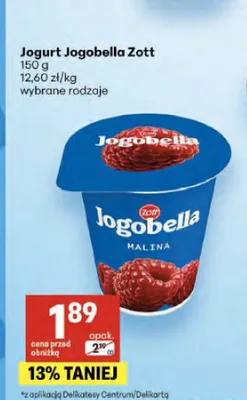 Jogurt Jogobella Zott malina promocja w Delikatesy Centrum