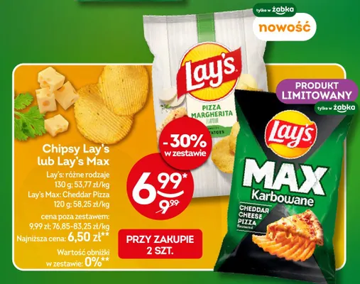 Chipsy Lay's Max Cheddar Pizza promocja w Żabka