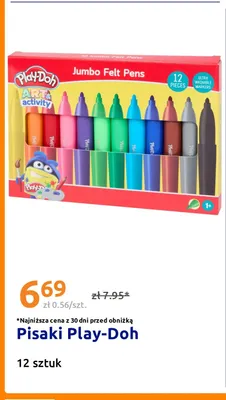 Pisaki Play-Doh Jumbo Felt Pens promocja w Action