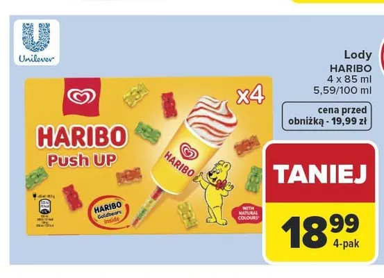 Lody Haribo 4-pak 85ml promocja w Carrefour