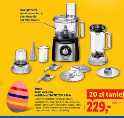 Robot kuchenny MultiTalent 3 MCM3201B, 800 W promocja w Lidl