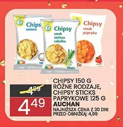 Chipsy sticks paprykowe Auchan promocja w Wafelek