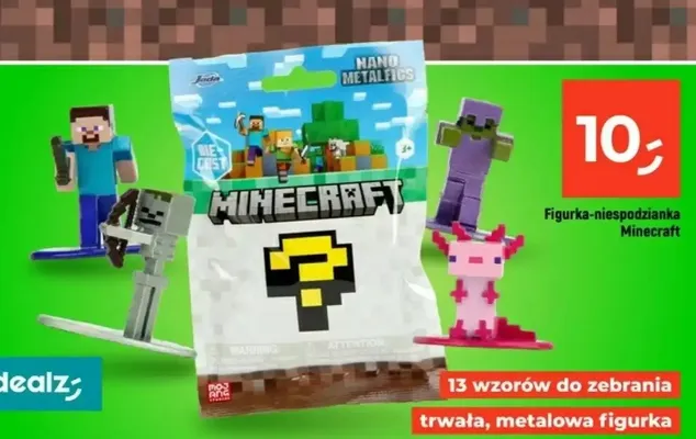 Figurka-niespodzianka Minecraft Nano Metalfigs promocja w Dealz
