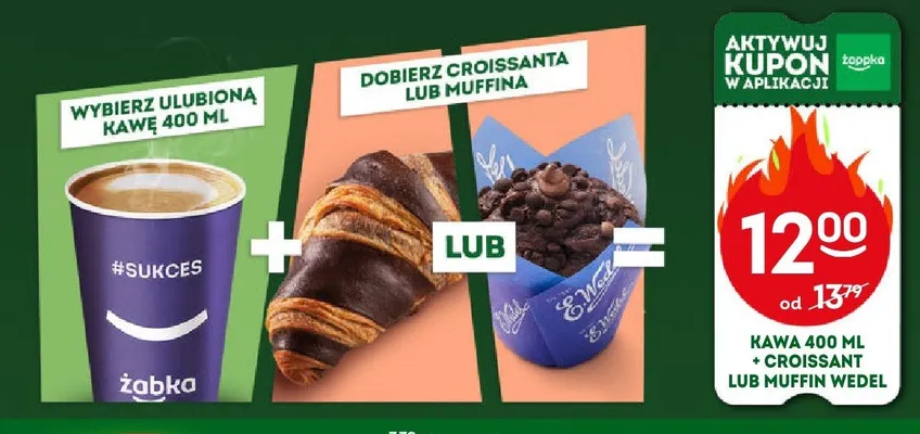 Zestaw Kawa Żabka 400 ml i Muffin E.Wedel promocja w Żabka