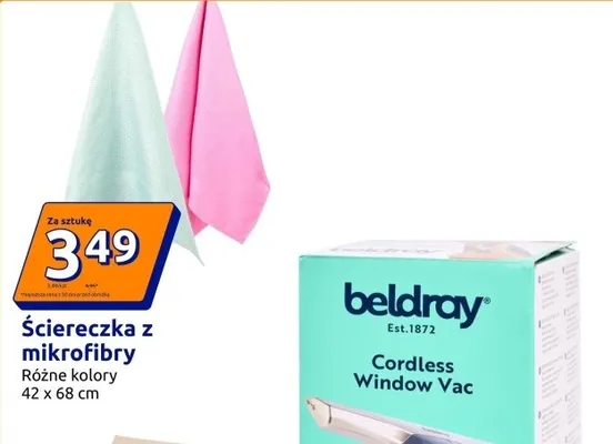 Ściereczka z mikrofibry różne kolory promocja w Action