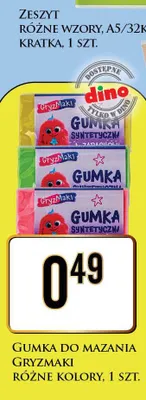 Gumka do mazania Gryzmaki promocja w Dino