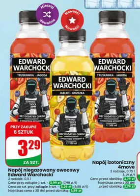Napój niegazowany owocowy Edward Warchocki Truskawka-Jagoda promocja w Dino