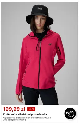 Kurtka softshell wiatroodporna damska 4F promocja w 4F