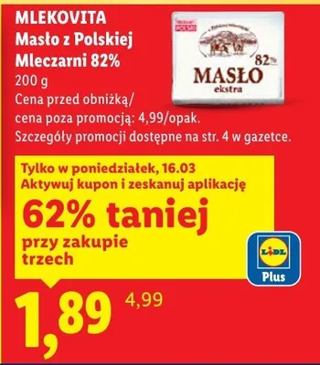 Masło x Polskiej Mleczarni 82% promocja w Lidl