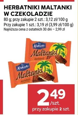 Herbatniki Maltańki w czekoladzie promocja w Stokrotka