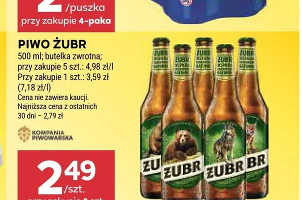Piwo Żubr promocja w Stokrotka