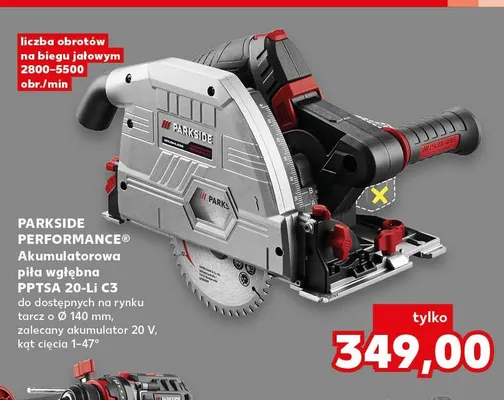 Akumulatorowa piła wgłębna PARKSIDE PERFORMANCE PPTSA 20-Li C3 promocja w Kaufland