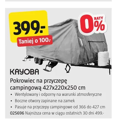 Pokrowiec na przyczepę campingową 427x220x250 cm Kayoba promocja w Jula