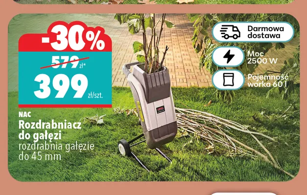 Rozdrabniacz do gałęzi rozdrabnia gałęzie do 45 mm Nac promocja w Biedronka Home
