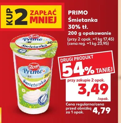 Śmietanka Primo 30% promocja w Kaufland