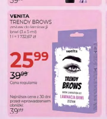Zestaw do laminacji brwi Venita Trendy Brows promocja w Drogerie Jawa