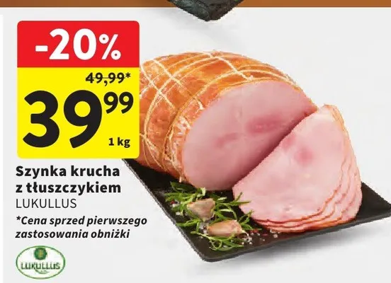 Szynka krucha z tłuszczkiem promocja w Intermarche