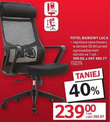 Fotel biurowy Luca promocja w Selgros
