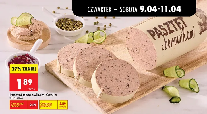 Pasztet z borowikami Gzella promocja w Biedronka