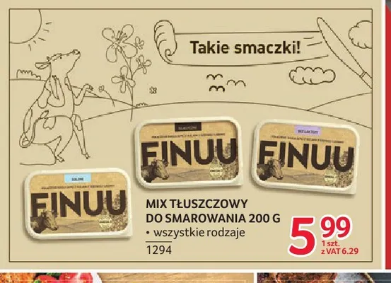 Mix tłuszczowy do smarowania solony Finuu promocja w Selgros