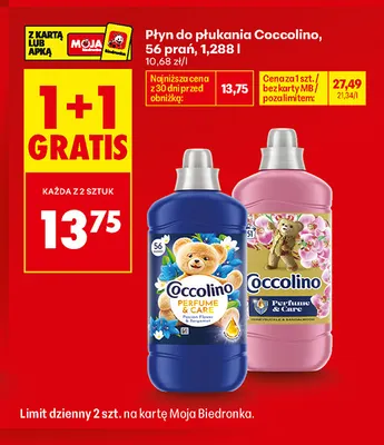 Płyn do płukania Coccolino Honeysuckle & Sandalwood 56 prań promocja w Biedronka