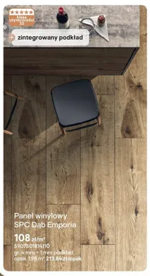 Panel winylowy SPC Dąb Emporia klasa użyteczności 33 zintegrowany podkład gr. 4mm + 1mm podkład promocja w Castorama