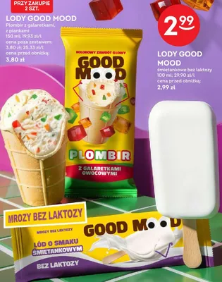 Lody śmietankowe bez laktozy Good Mood promocja w Żabka