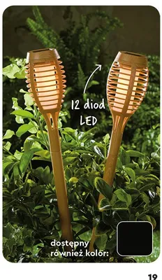 Zestaw 2 lamp solarnych pochodnie LED promocja w Biedronka