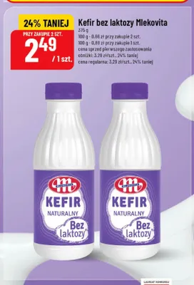 Kefir bez laktozy Mlekovita promocja w POLOmarket