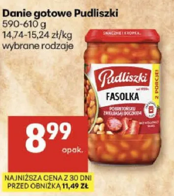 Danie gotowe Pudliszki Fasolka wybrane rodzaje promocja w Delikatesy Centrum