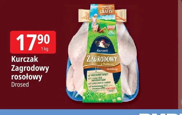 Kurczak Zagrodowy rosołowy Drosed promocja w Leclerc