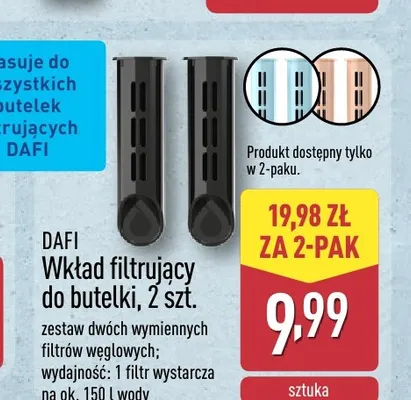 Wkład filtrujący do butelki Dafi 2-pak promocja w Aldi