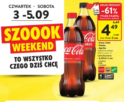 Napój gazowany Coca-Cola Zero Cukru promocja w Intermarche