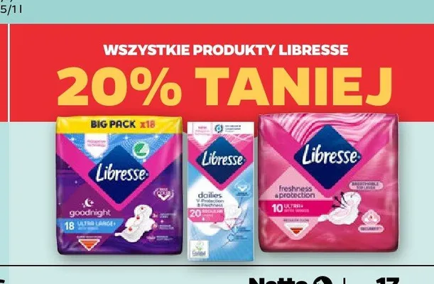 Produkty higieniczne Libresse promocja w Netto