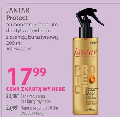 Termochronne serum do stylizacji włosów Protect z esencją bursztynową promocja w Hebe