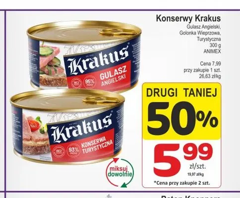 Konserwa Krakus Gulasz Angielski promocja w Marketvita