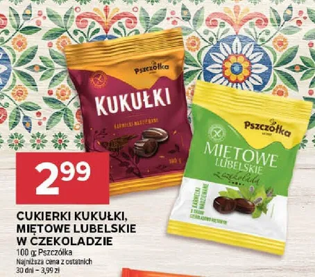 Cukierki kukulki, miętowe lubelskie w czekoladzie promocja w Stokrotka