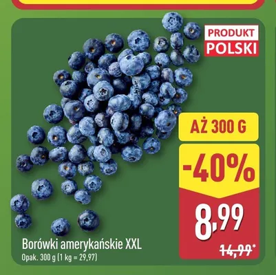 Borówki amerykańskie XXL promocja w Aldi