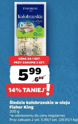 Śledzie kołobrzeskie w oleju Fisher King promocja w Netto
