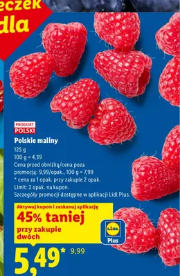 Maliny polskie Ryneczek Lidla promocja w Lidl