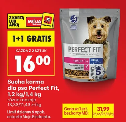 Sucha karma dla psa, różne rodzaje 1+1 GRATIS promocja w Biedronka